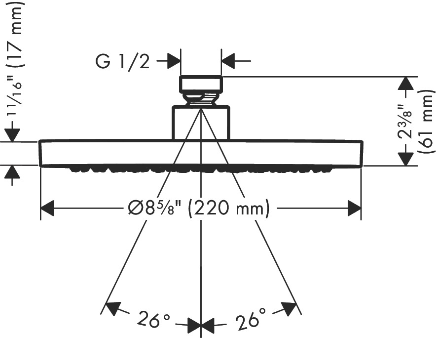 AXOR Showerheads: AXOR ShowerSolutions, 1 spray mode, Art. no. 35367001 ...