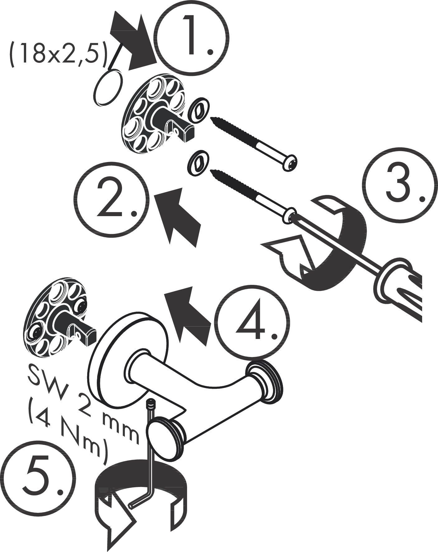 AXOR Accessories: AXOR Universal Circular, Towel rack with towel holder,  Item No. 42843000