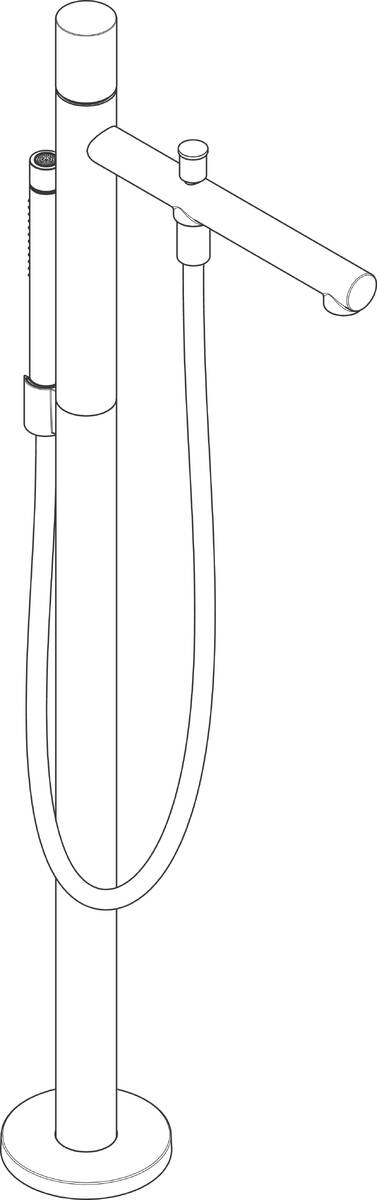 Single lever bath mixer floor-standing with zero handle