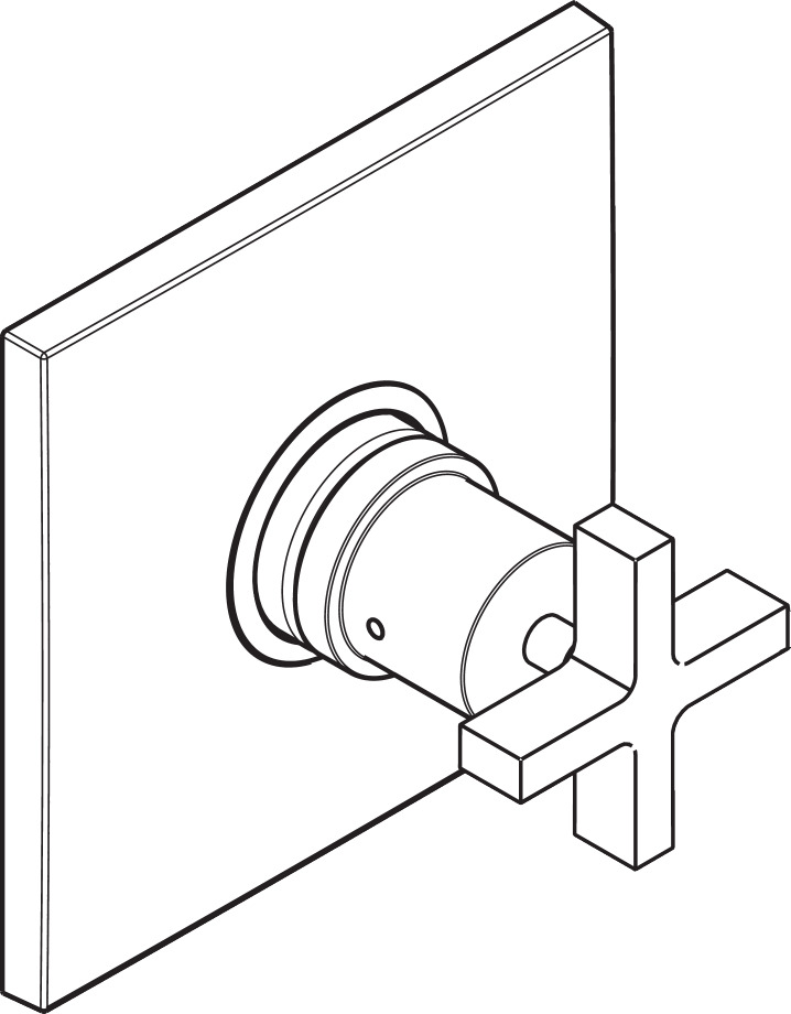 Pressure Balance Trim with Cross Handle