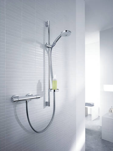 Vermoorden overspringen visie hansgrohe Shower combination: Croma 100, Shower system for exposed  installation Multi with Ecostat Comfort thermostat and shower bar 90 cm,  Item No. 27085000 | hansgrohe INT