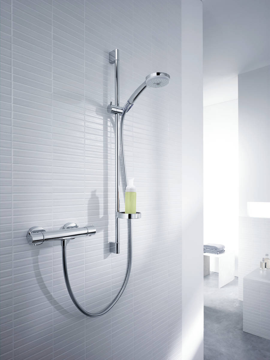 Justitie kroeg toxiciteit hansgrohe Shower combination: Croma 100, Shower system for exposed  installation Multi with Ecostat Comfort thermostat and shower bar 90 cm,  Item No. 27085000 | hansgrohe INT