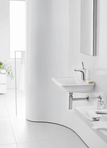 Close-up: Single lever basin mixer 100 for hand washbasins with push-open waste set 1
