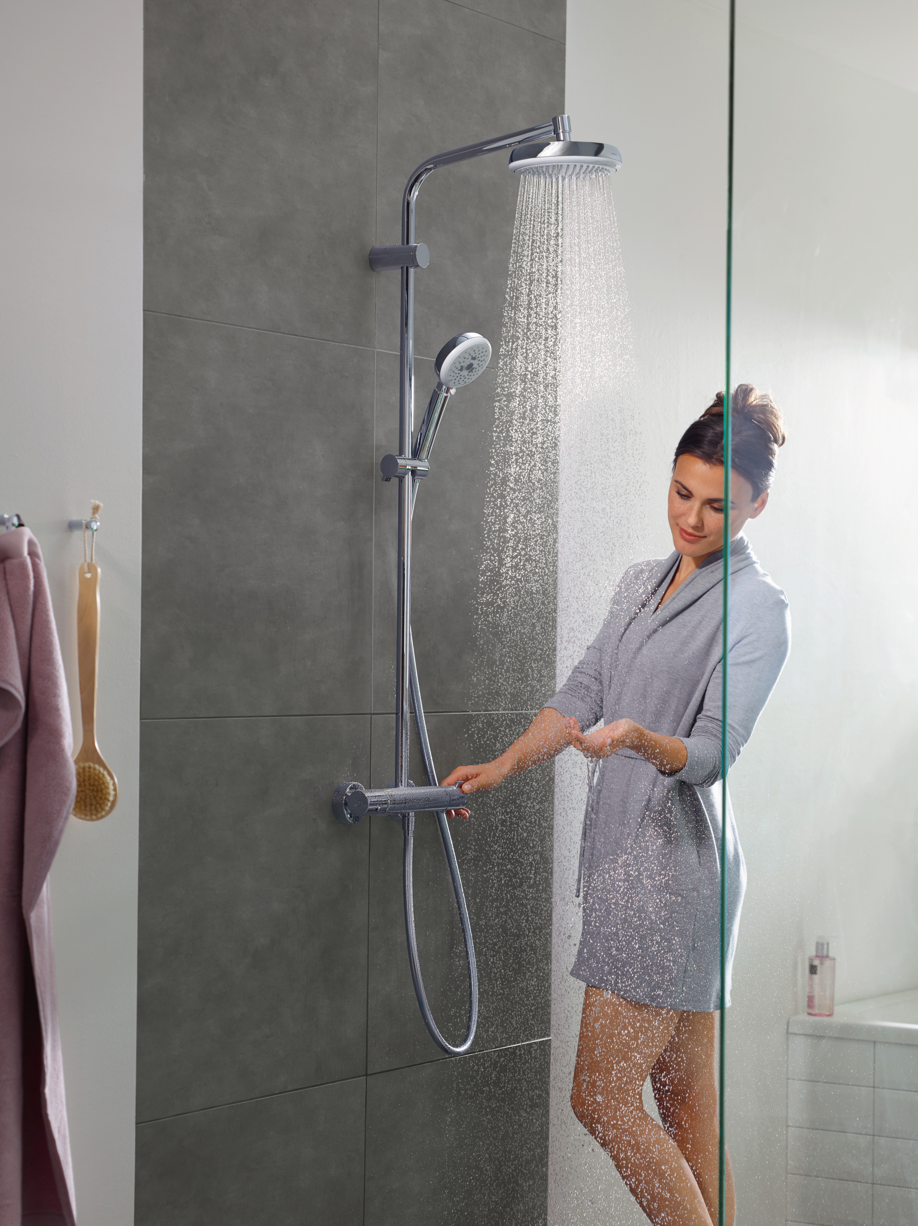 Close-up: Showerpipe 180 1jet med termostat 1