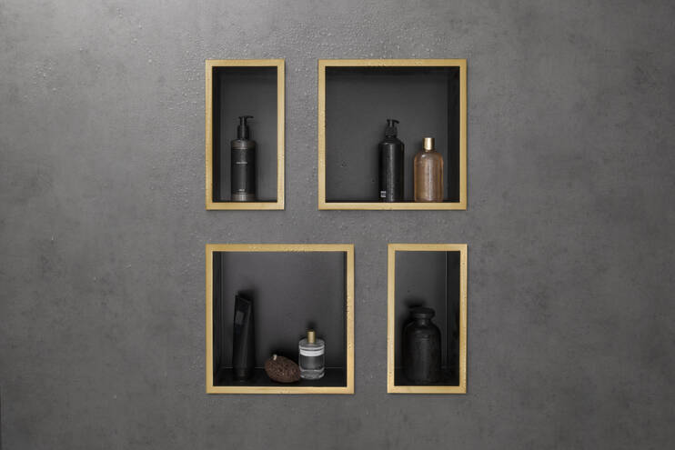 Hansgrohe Accessories Xtrastoris Individual Wall Niche Matt Black With Design Frame 300 150 100 Item No Hansgrohe Uk