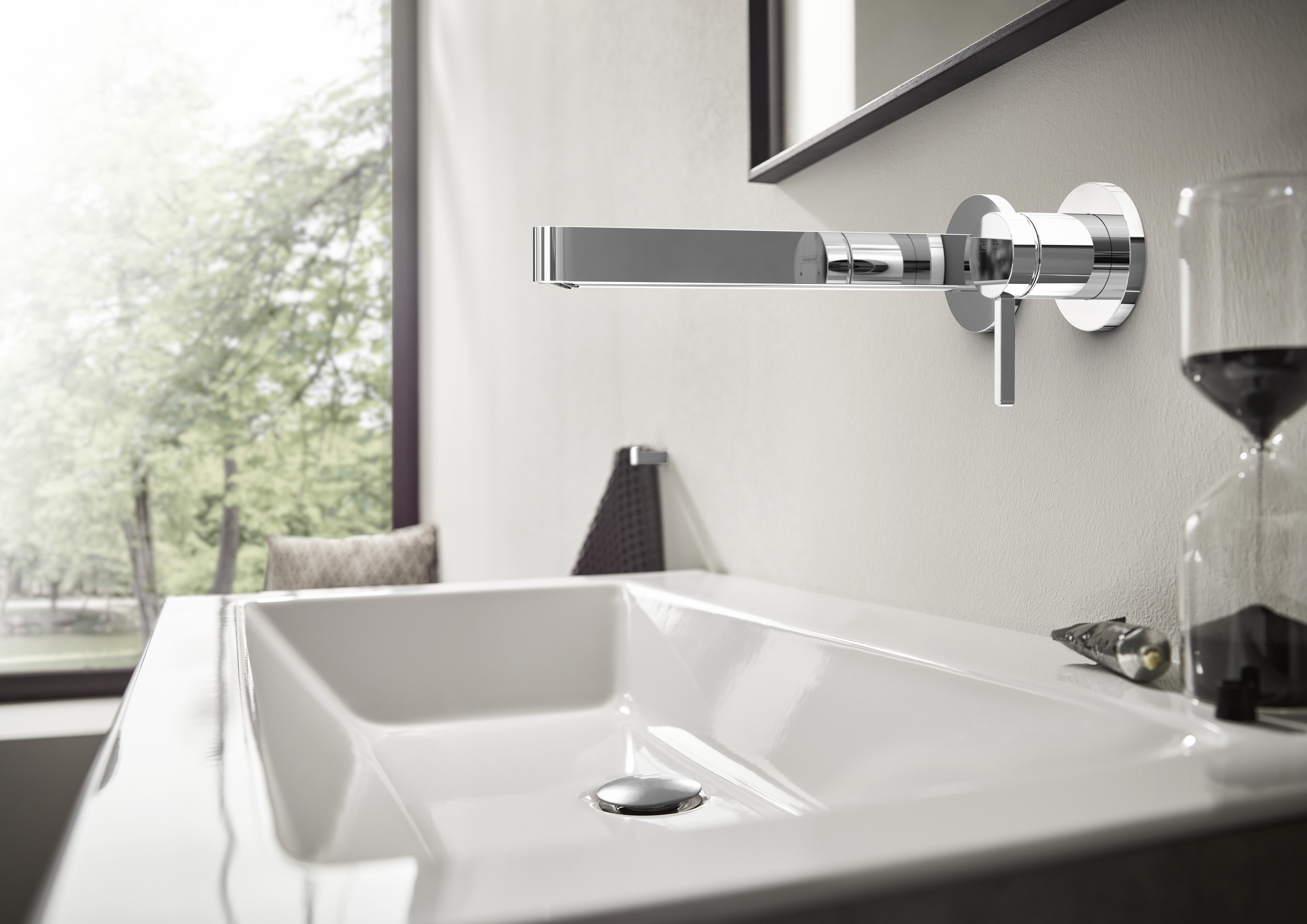 hansgrohe Washbasin mixers: Finoris, Single lever basin mixer for concealed  installation wall-mounted with spout 22,8 cm, Item No. 76050000