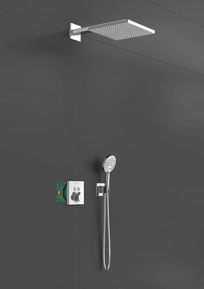 gebonden teugels Kosmisch hansgrohe Shower combination: Raindance E, Shower system 300 1jet with  ShowerSelect Square, Item No. 27952000 | hansgrohe INT