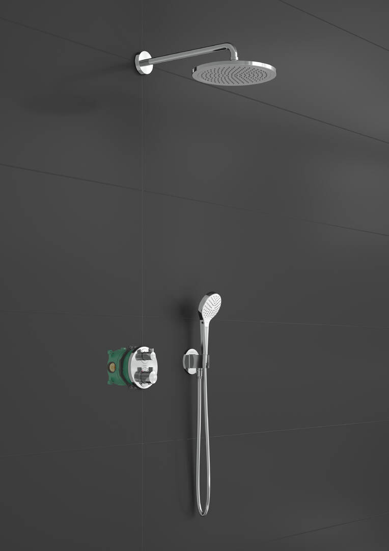 Close-up: Design ShowerSet 280 1jet with thermostat Ecostat S  basic set and hand shower 110 Vario