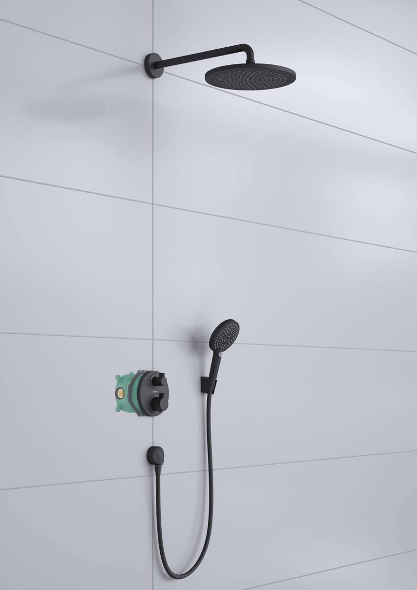 hansgrohe Shower combination: Croma, Shower system 280 1jet with Ecostat S  and hand shower 120 3jet, Item No. 27961670
