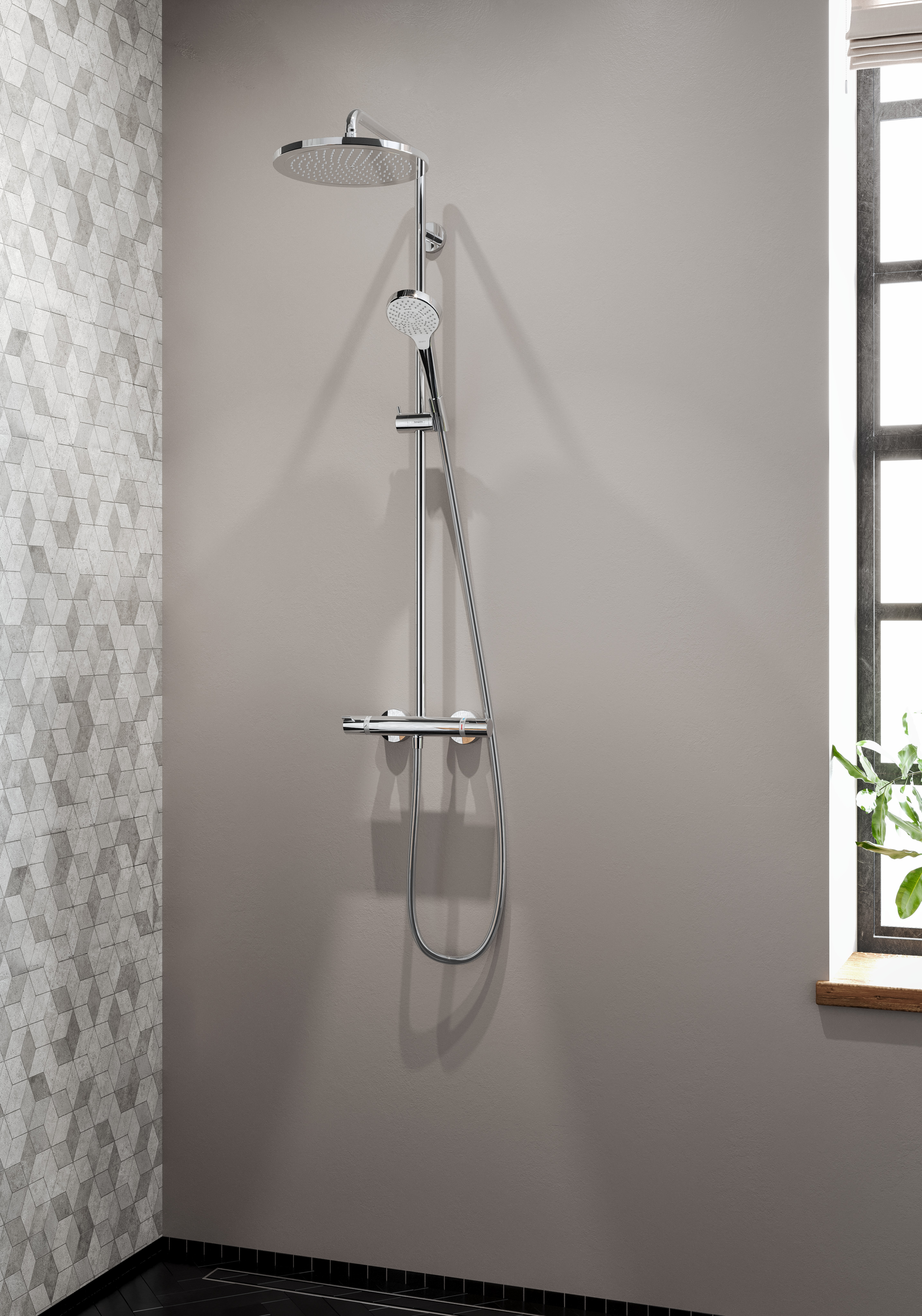 Close-Up: Showerpipe 280 1jet mit Thermostat 1