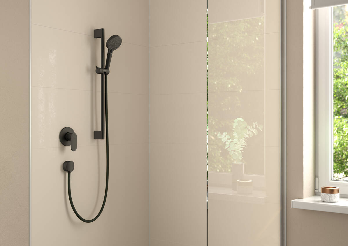 hansgrohe Sets de porters: Vernis Blend, Ensemble support mural et  douchette 100 Vario EcoSmart 9 l/min avec flexible de douche 160 cm, N°  article 26278000