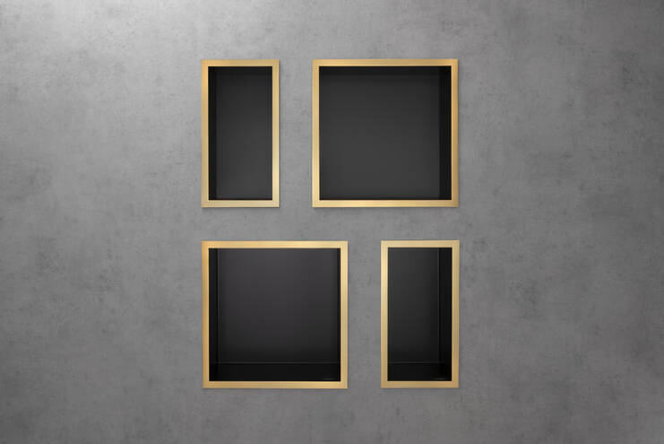 Close-Up: Wandnische Mattschwarz mit Designrahmen 300/150/100 1