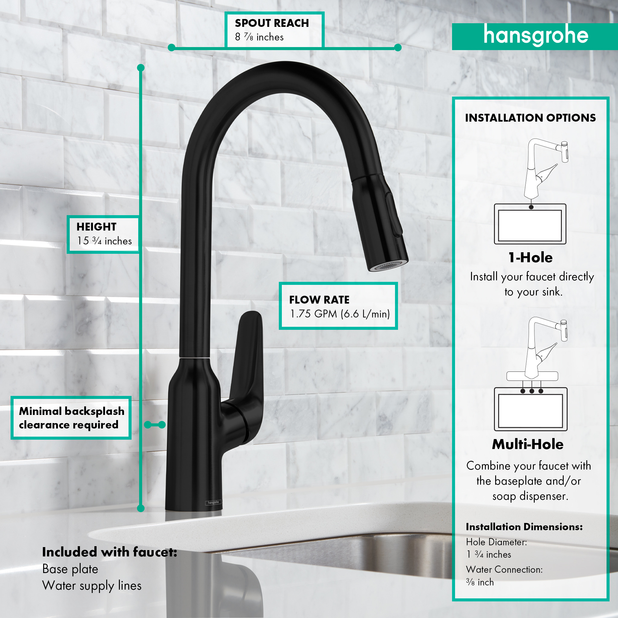 hansgrohe Kitchen mixers: Focus M42, Single lever kitchen mixer 220 ...