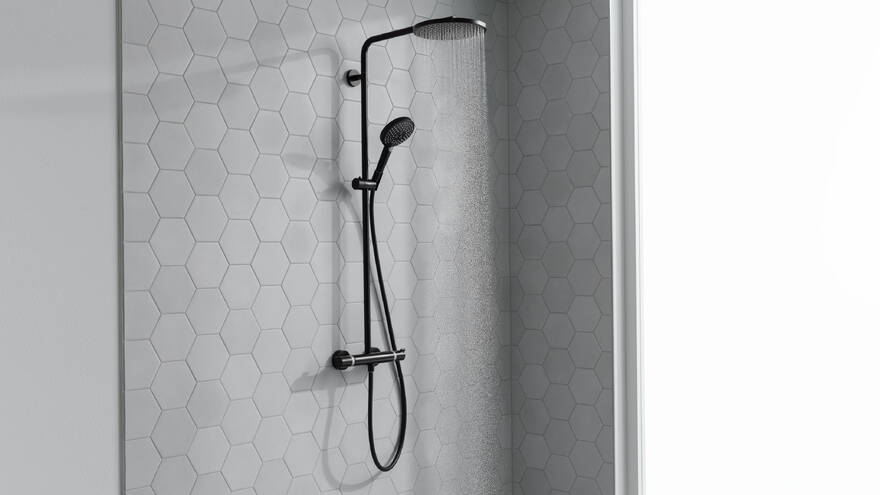 Close-up: Showerpipe 240 1jet PowderRain met thermostaat 5