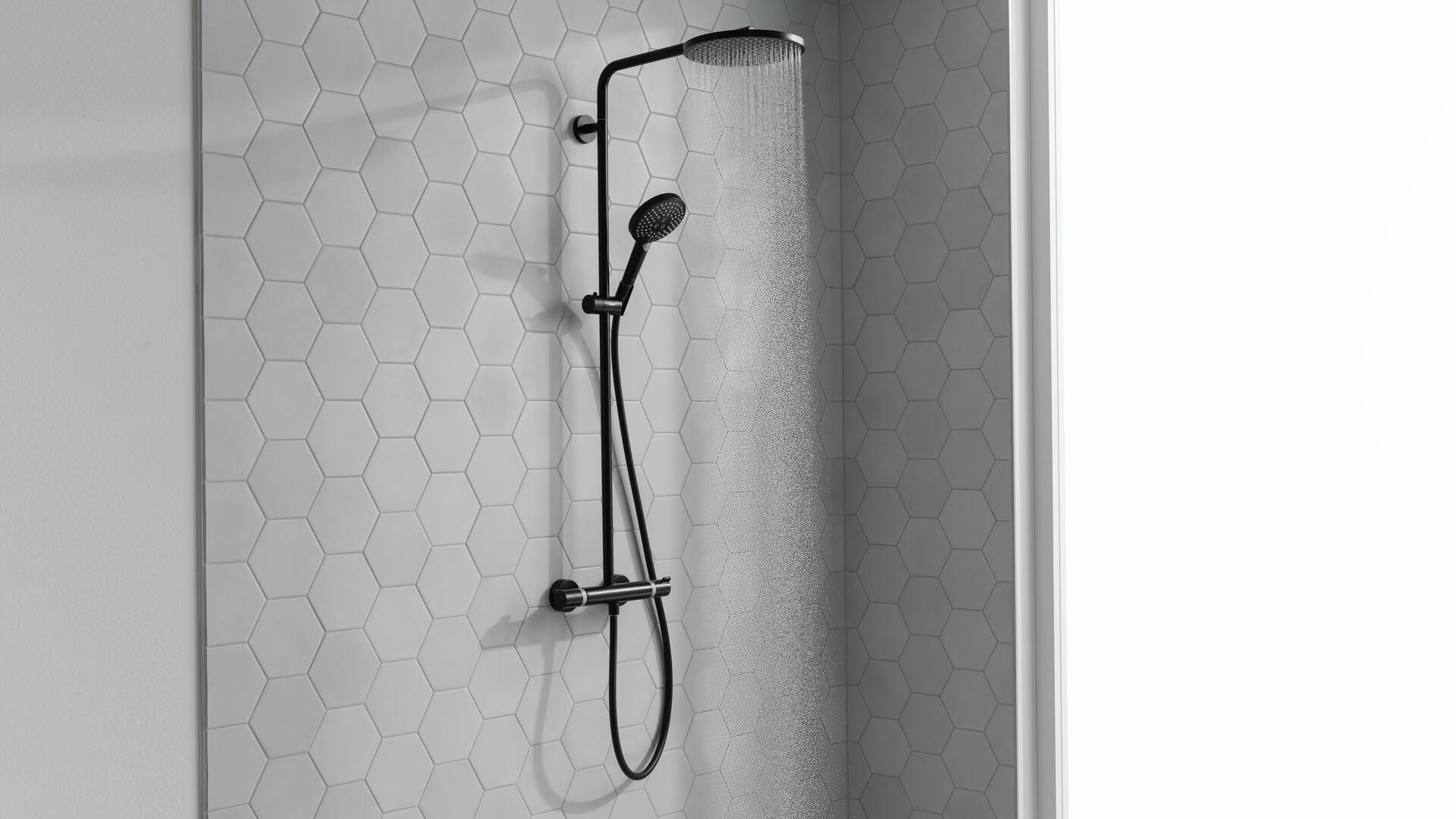 Close-up: Showerpipe 240 1jet PowderRain met thermostaat 5