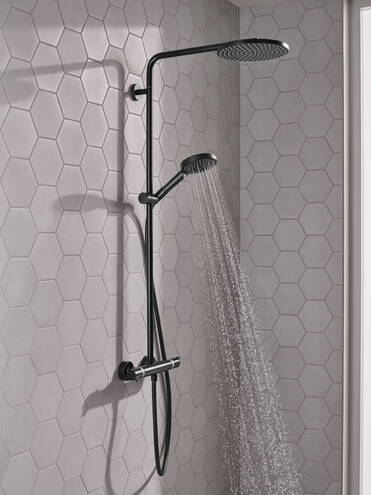 Close-up: Showerpipe 240 1jet PowderRain met thermostaat 2