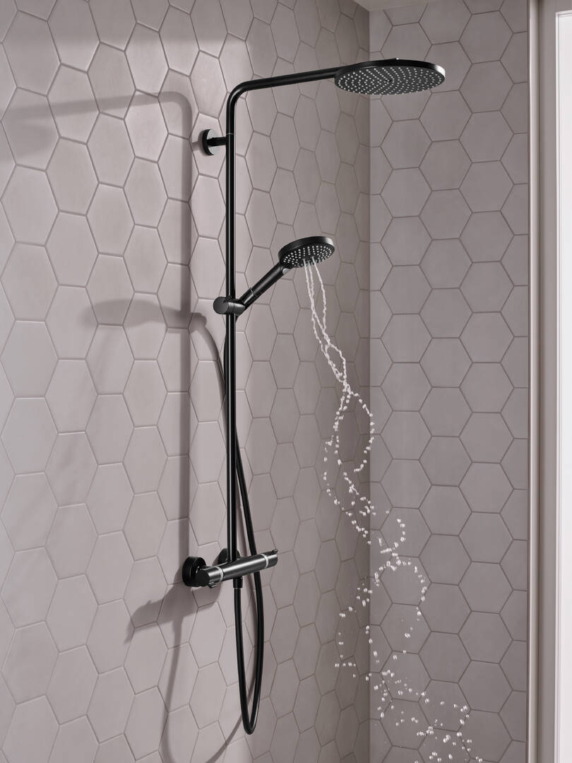 Close-up: Showerpipe 240 1jet PowderRain met thermostaat 3
