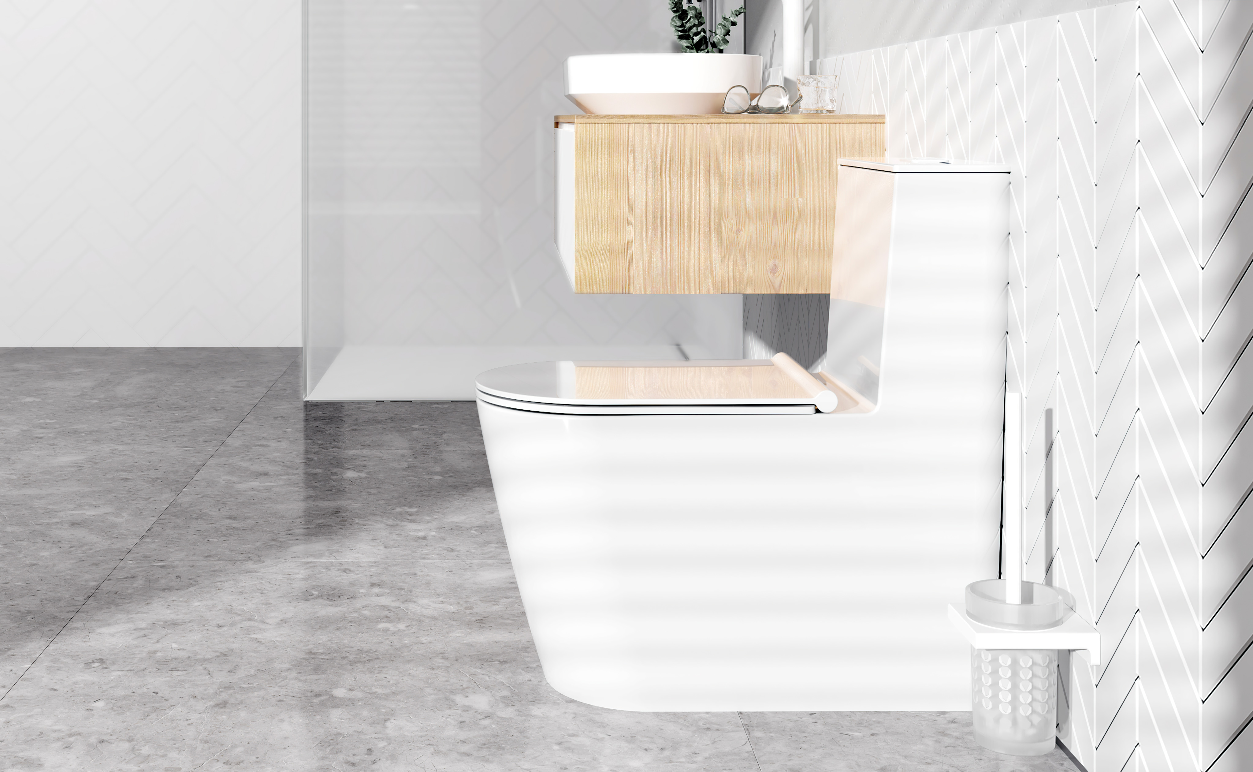 放大: WC seat and cover sandwich and removable with SoftClose 3