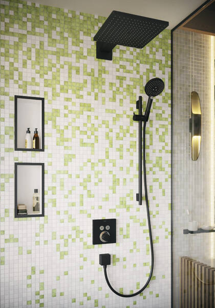 Hansgrohe Wallbars Unica Shower Bar S Puro 90 Cm With Isiflex Shower