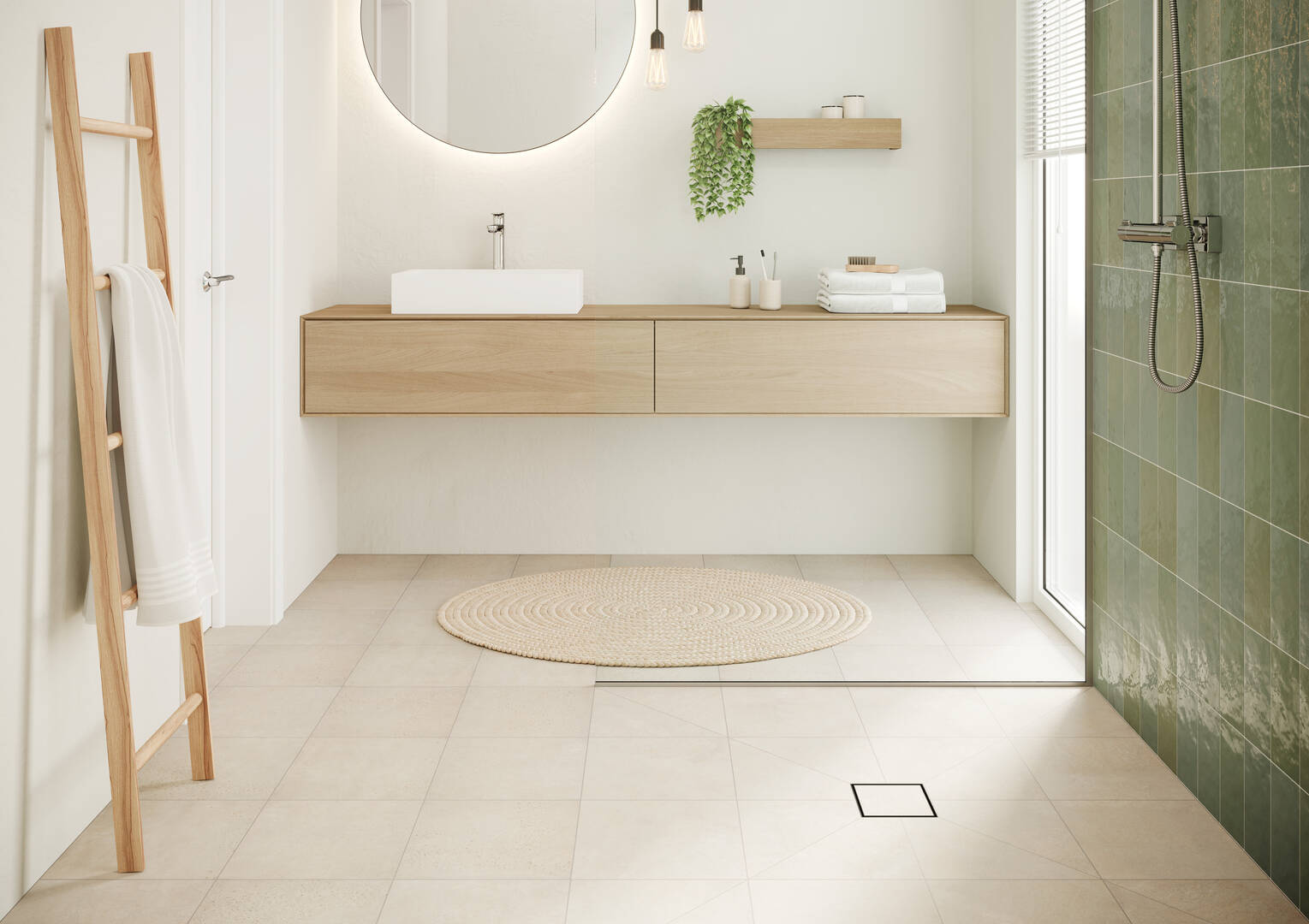 Close-up: Complete set point drain 100/100 tileable rear cover 3