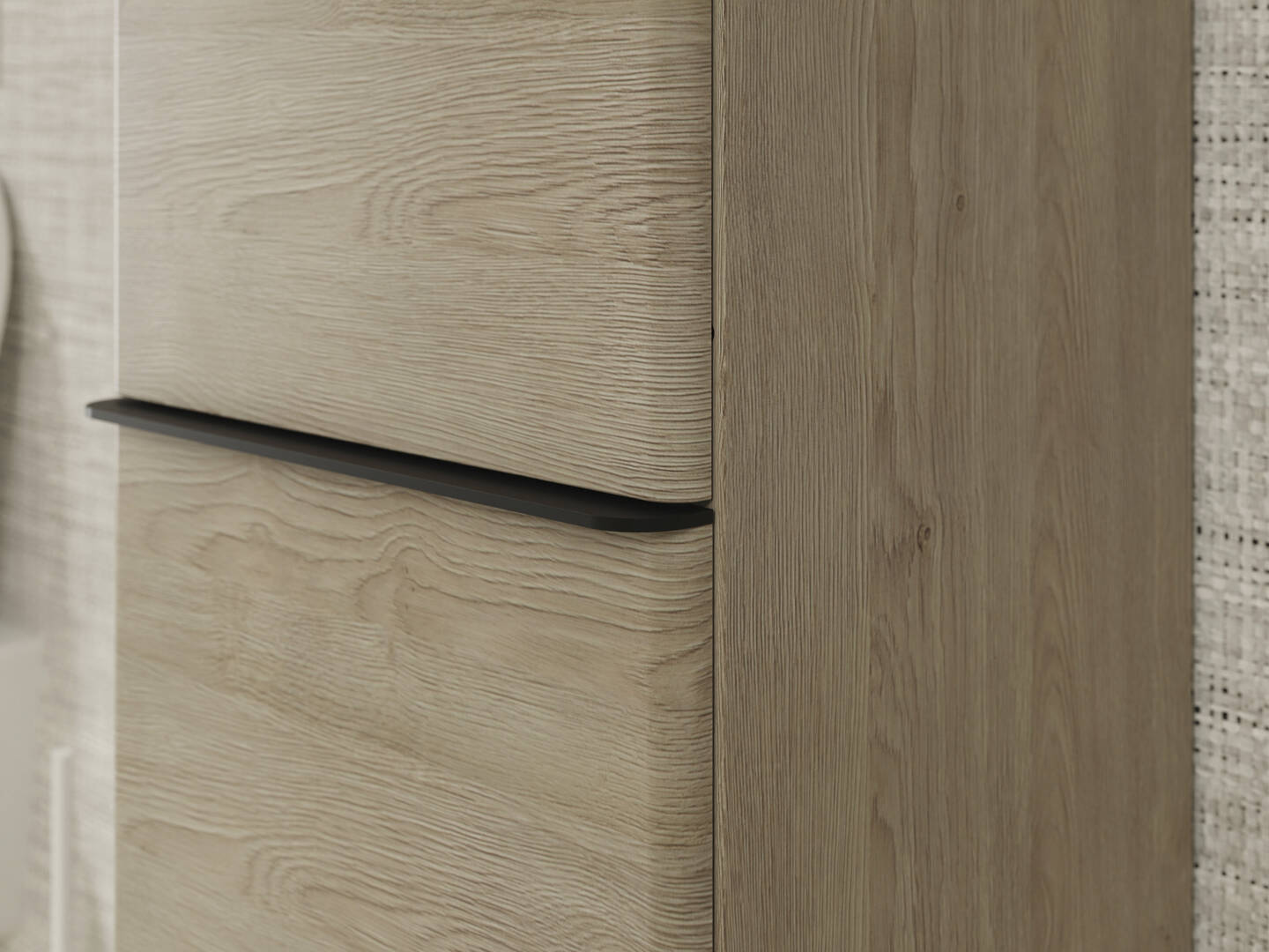 Fermer : Colonne 400/350 Chêne clair naturel  charnière de porte droite