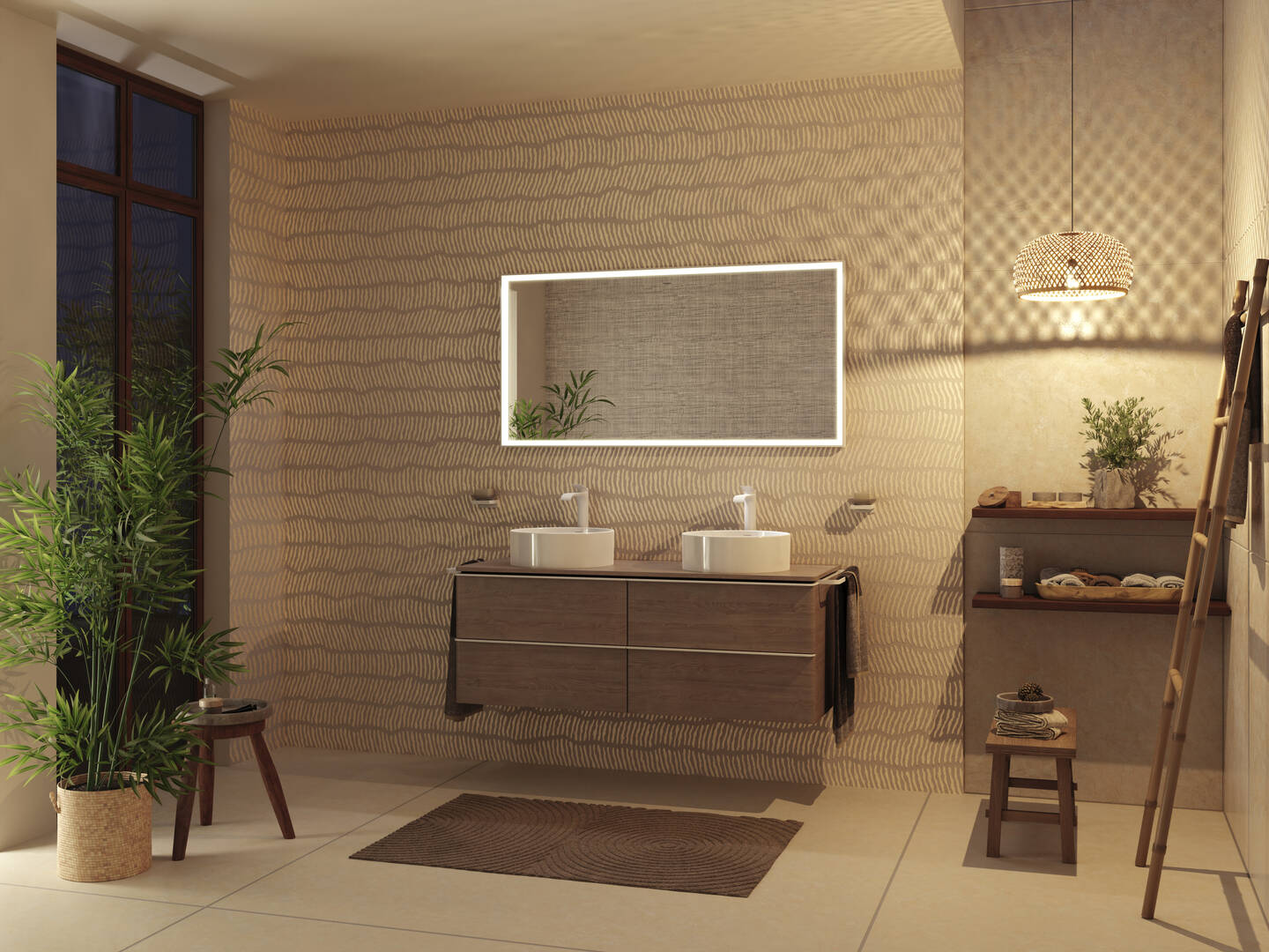 Close-up: Vanity unit Natural Oak 1360/550 with 4 drawers for console 6