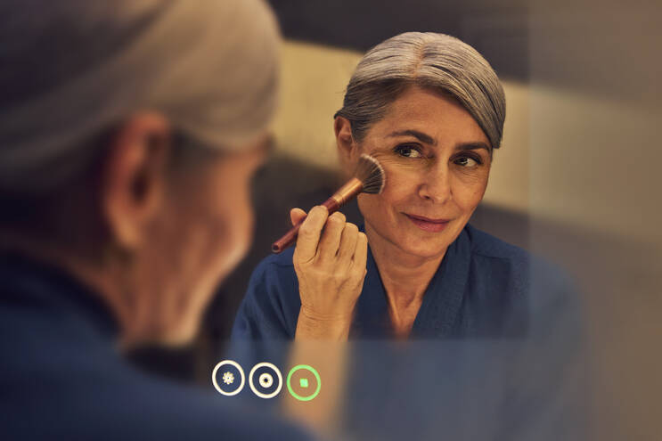 Close-Up: Spiegel mit LED-Beleuchtung 1600/50 kapazitiver Berührungssensor 10
