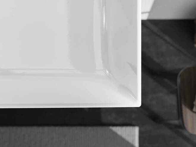 Fermer : Plan vasque 800/480 sans trop plein  percé pour robinet