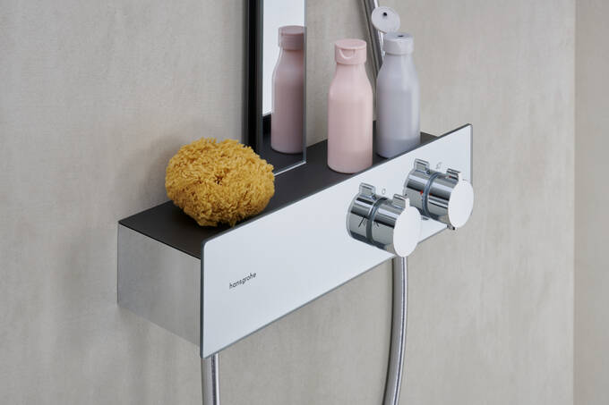 Showerpipe hansgrohe Shower pipes: Rainfinity, 1 spray mode, Item No. 26853000