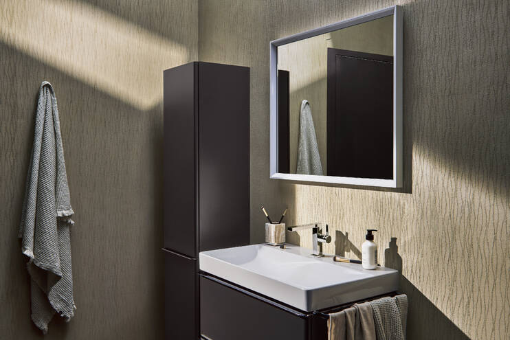 Close-Up: Waschtisch 800/480 mit Hahnloch ohne Überlauf  SmartClean