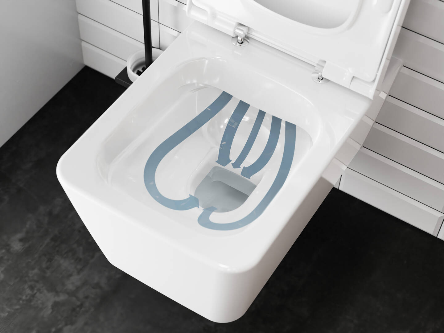 Close-Up: Wand WC AquaFall Flush  SmartClean