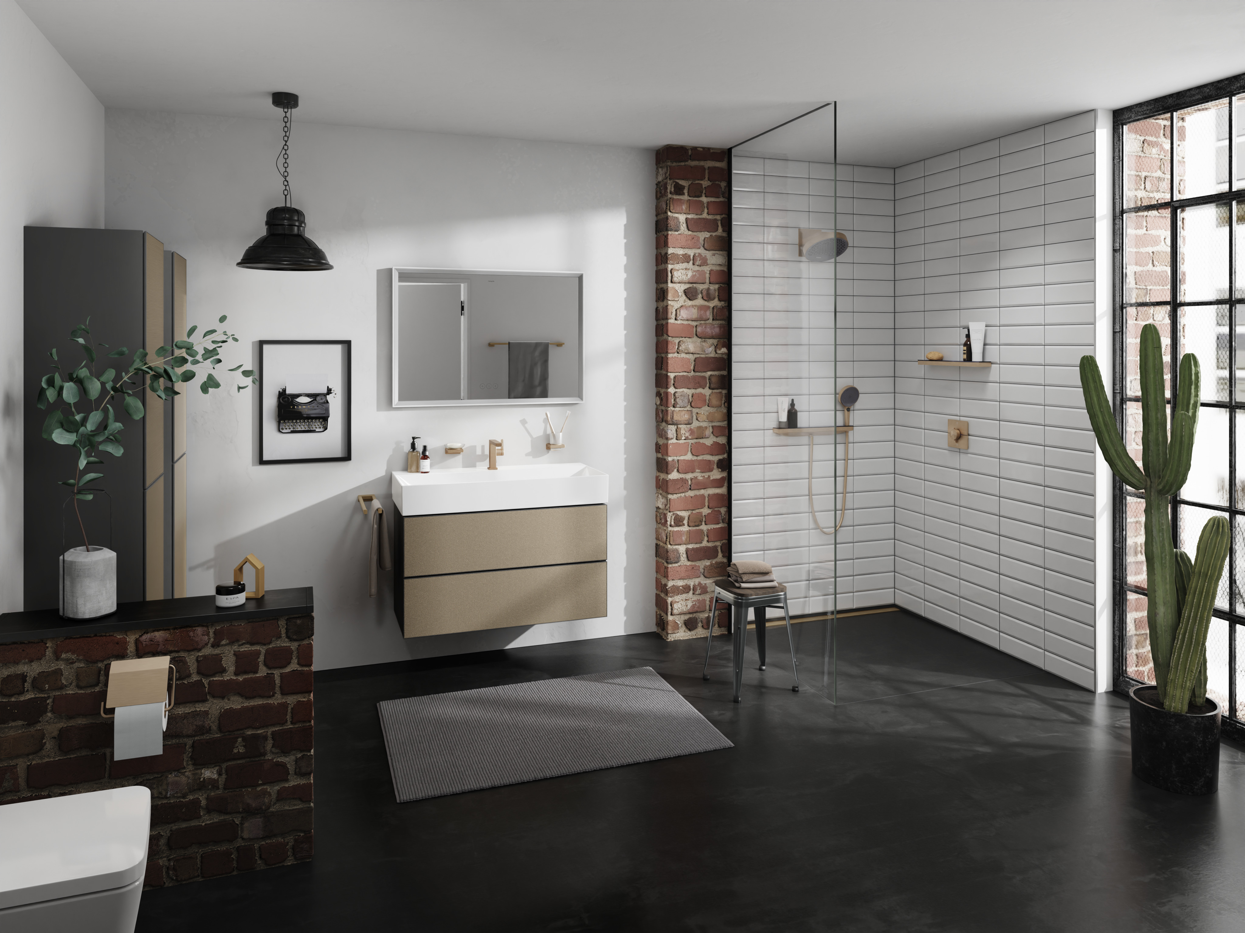 hansgrohe Furniture: Xevolos E, Vanity unit Slate Matt Grey 980 