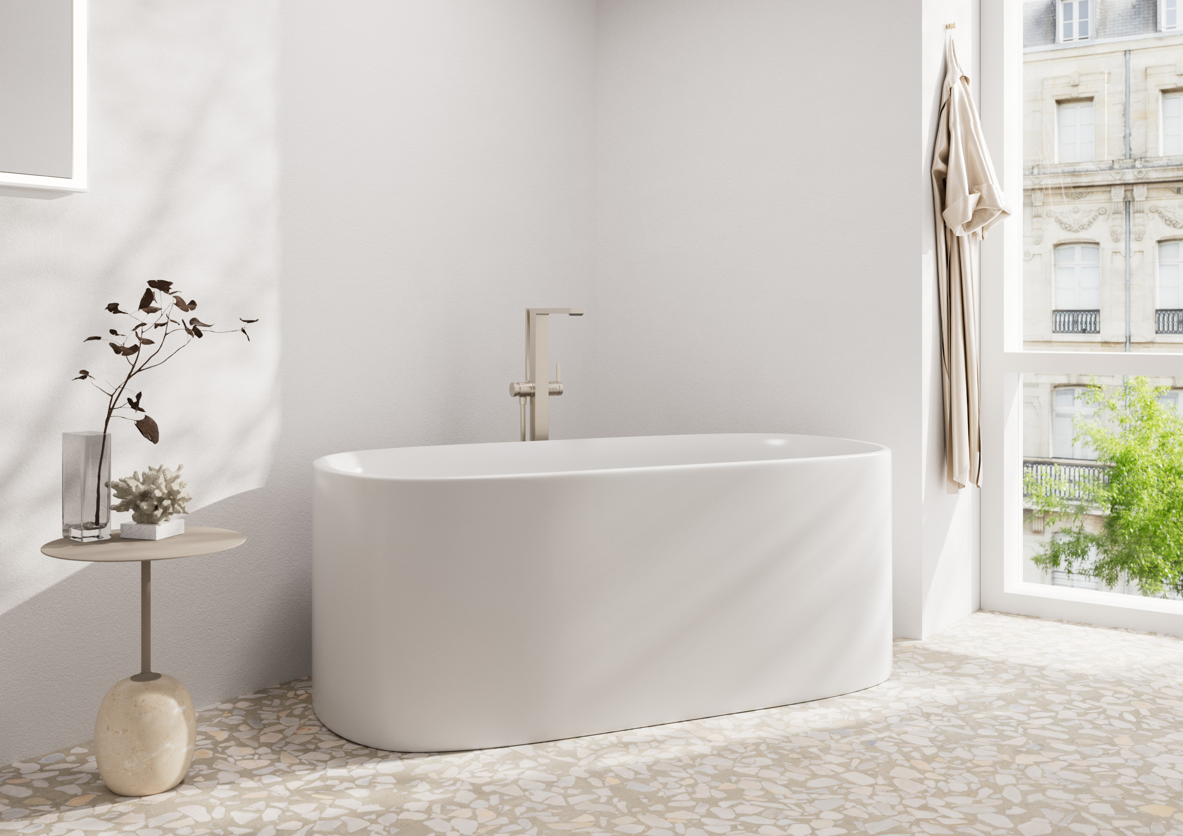 Close-up: Freestanding Tub Filler with 1.75 GPM Handshower 1