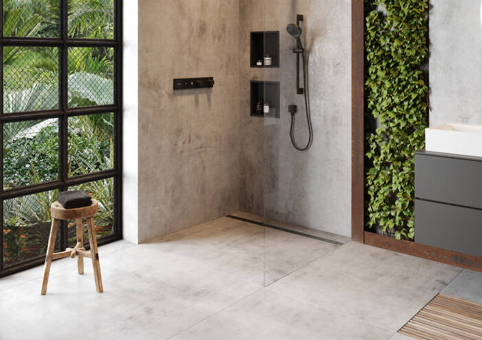 Fermer : Caniveau de douche linéaire 900 avec cadre réglable en hauteur 1