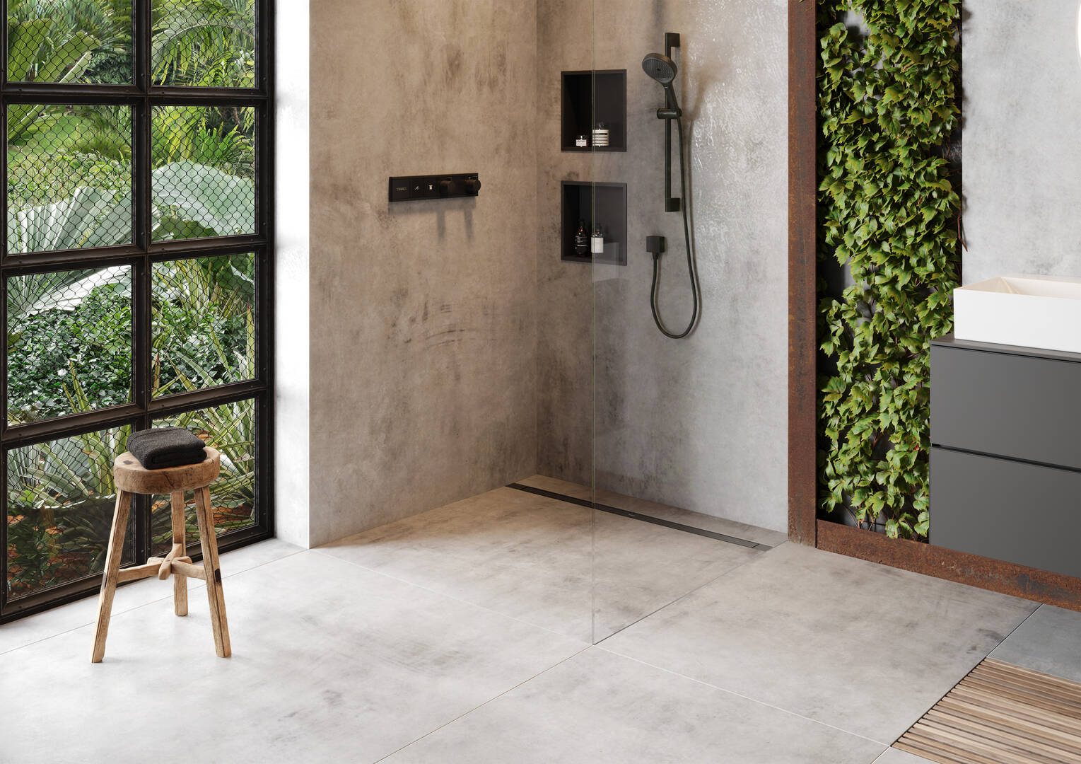 Fermer : Caniveau de douche linéaire 900 avec cadre réglable en hauteur 1