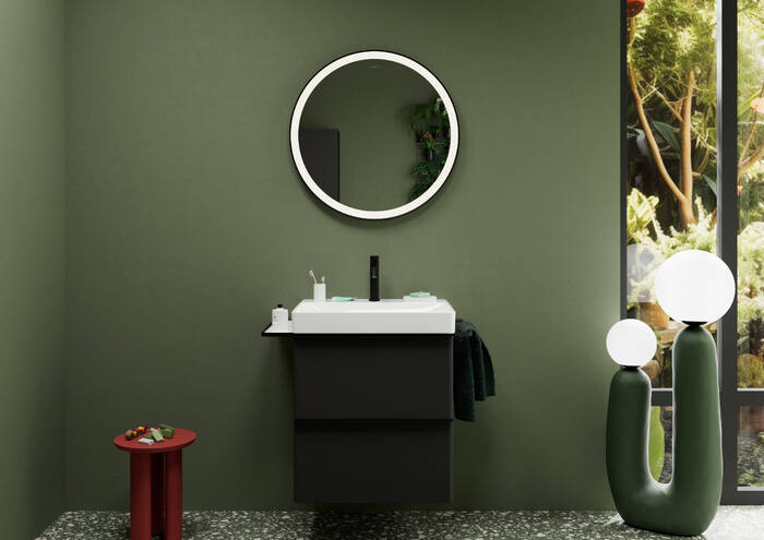 Close-up: Spegel med rund LED-belysning 700/30  IR sensor