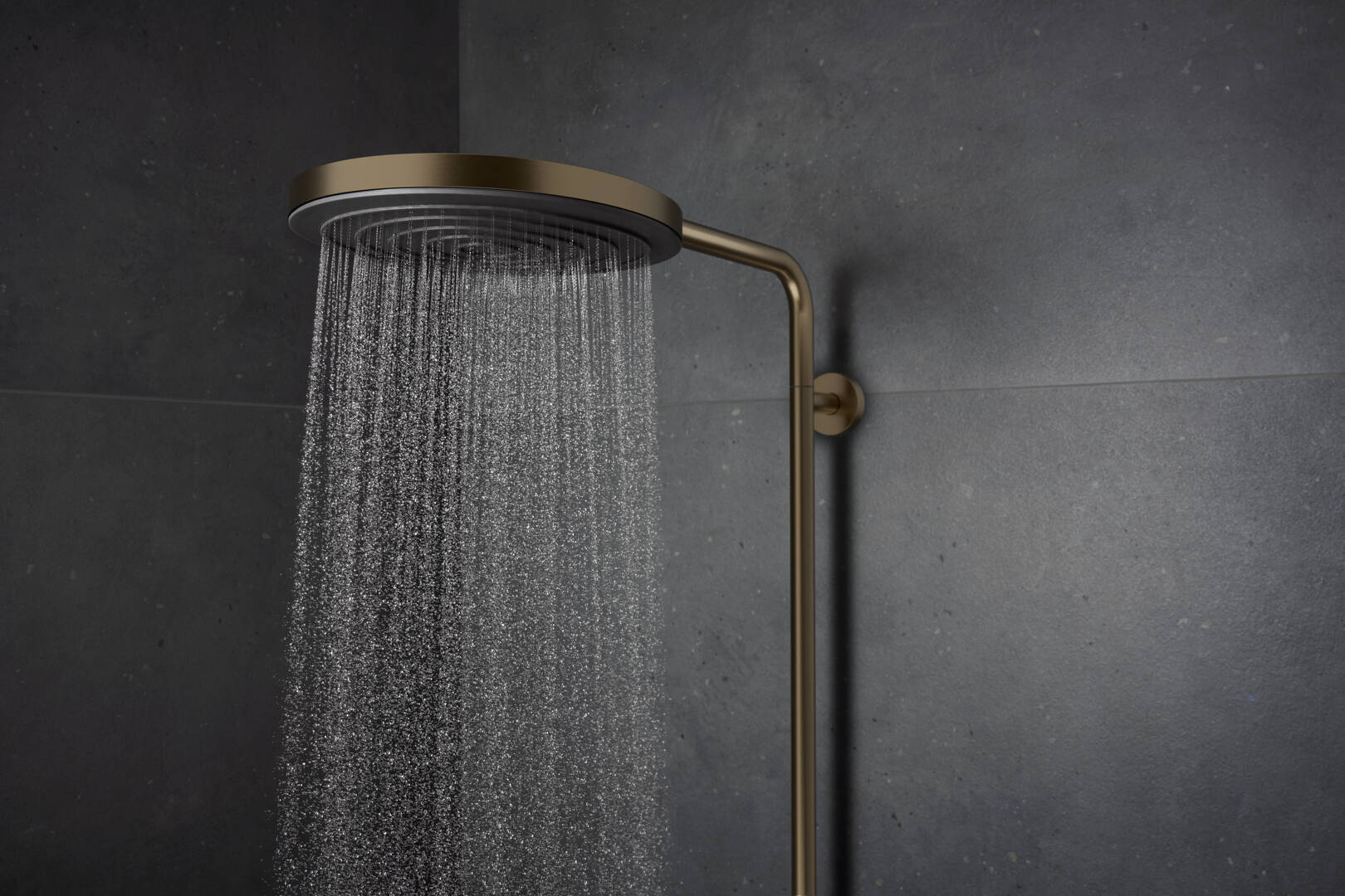 Close-up: Showerpipe 260 1jet EcoSmart med Ecostat Fine och handdusch 3jet 4