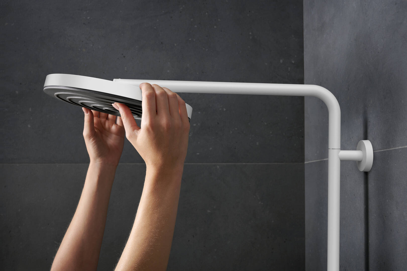 Close-up: Showerpipe 260 1jet with Ecostat Fine and hand shower 3jet 7