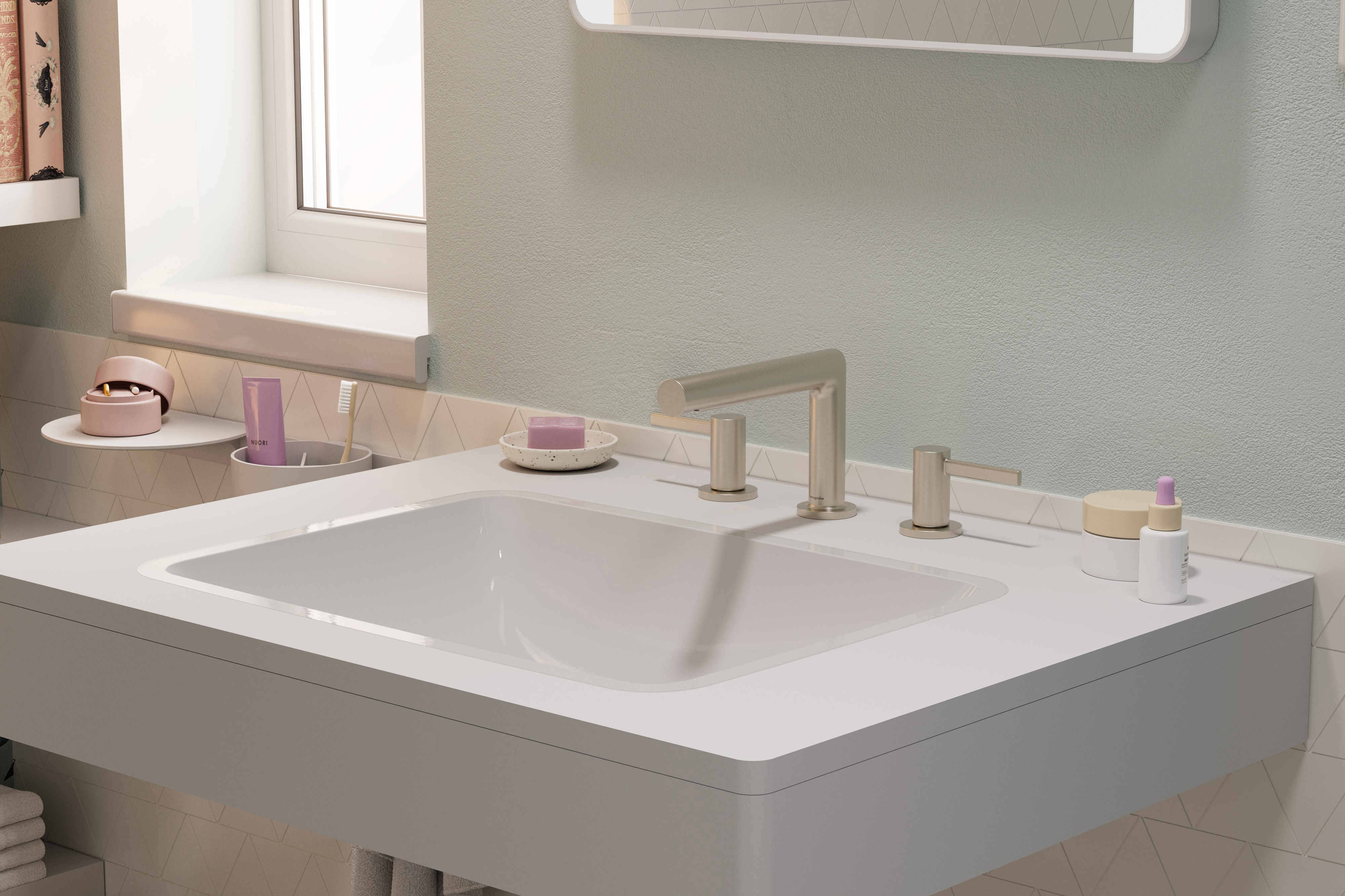 Close-up: Widespread Faucet 100 with Pop-up Drain  1.2 GPM