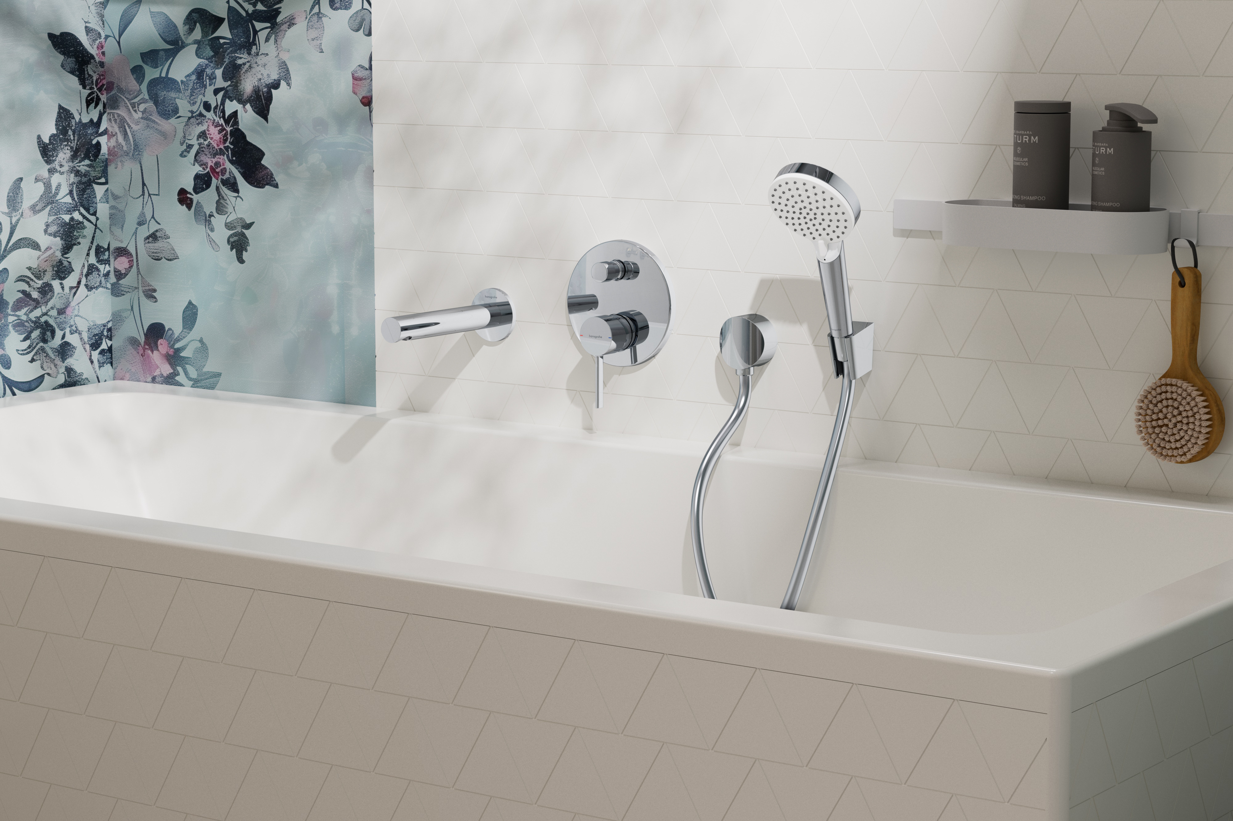 Close-up: Single lever bath mixer  concealed installation with integrated security combination according to EN1717 for iBox universal