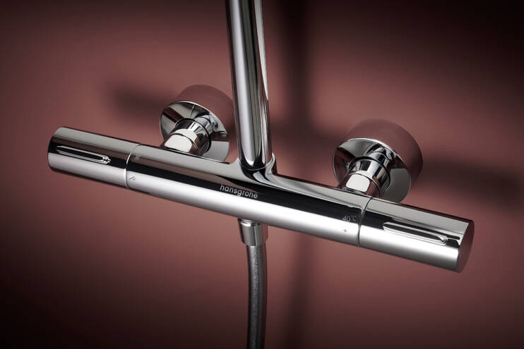 Close-up: Showerpipe 300 1jet EcoSmart med termostat 5