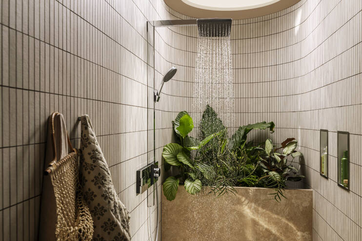 Close-Up: Showerpipe 210/340 2jet EcoSmart mit ShowerSelect Comfort 6