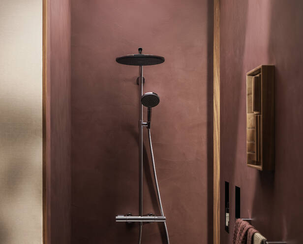 Close-up: Showerpipe 300 1jet EcoSmart med termostat 10