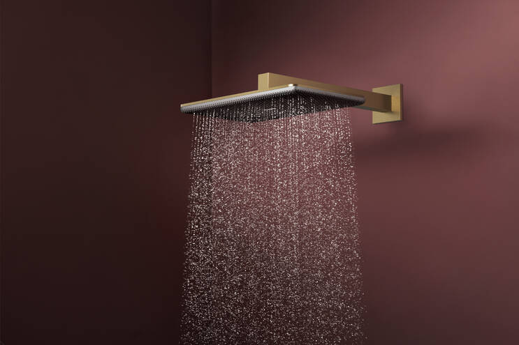 Close-up: Overhead shower 210/340 2jet with shower arm 1