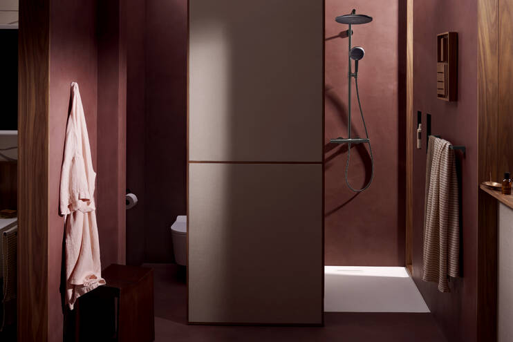 Close-up: Showerpipe 300 1jet EcoSmart+ with Ecostat Element 1