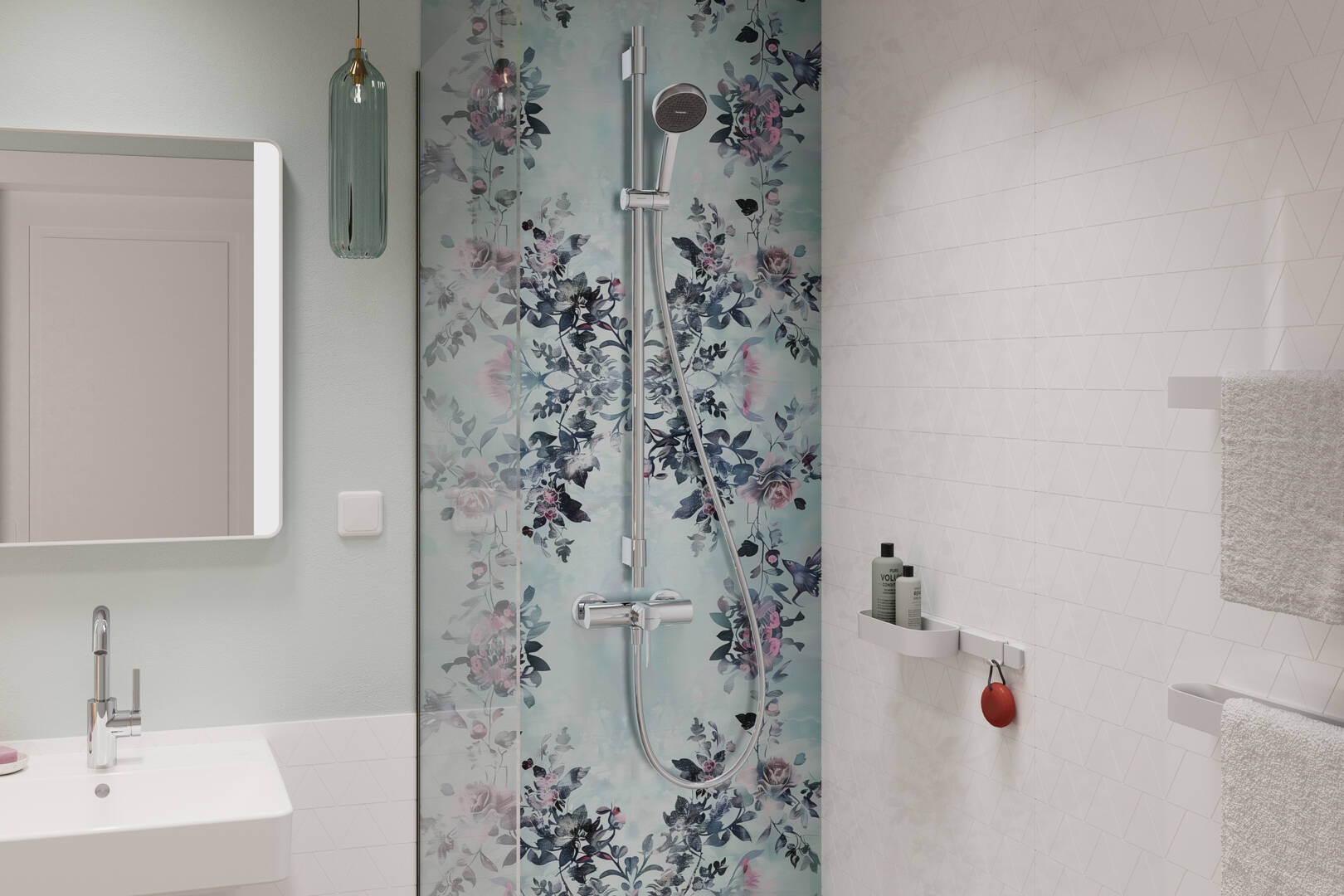 Detailní pohled: Sprchová sada 95 2jet EcoSmart se sprchovou tyčí Varia 105 cm 1