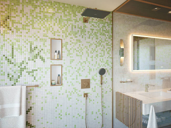 Close-up: Wall Niche Matte White with Design Frame 12"x 6"x 4" 1