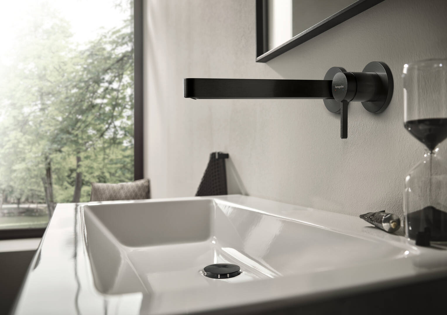 Close-Up: Einhebel-Waschtischmischer Unterputz für Wandmontage mit Auslauf 22 8 cm