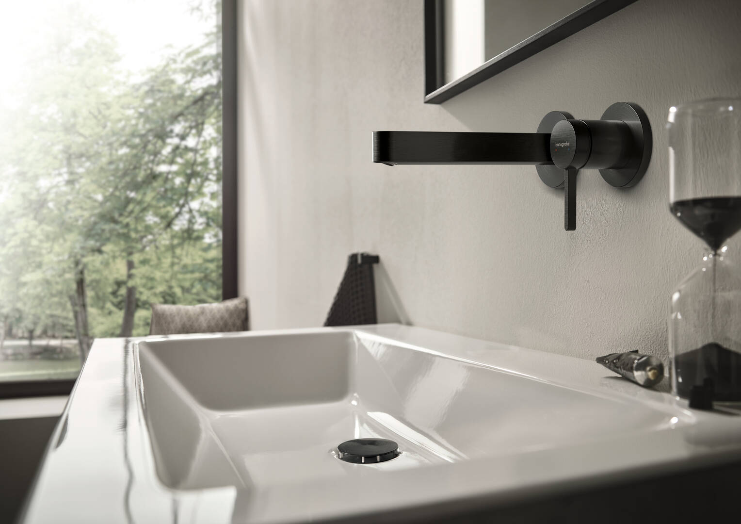 Close-Up: Einhebel-Waschtischmischer Unterputz für Wandmontage mit Auslauf 22 8 cm