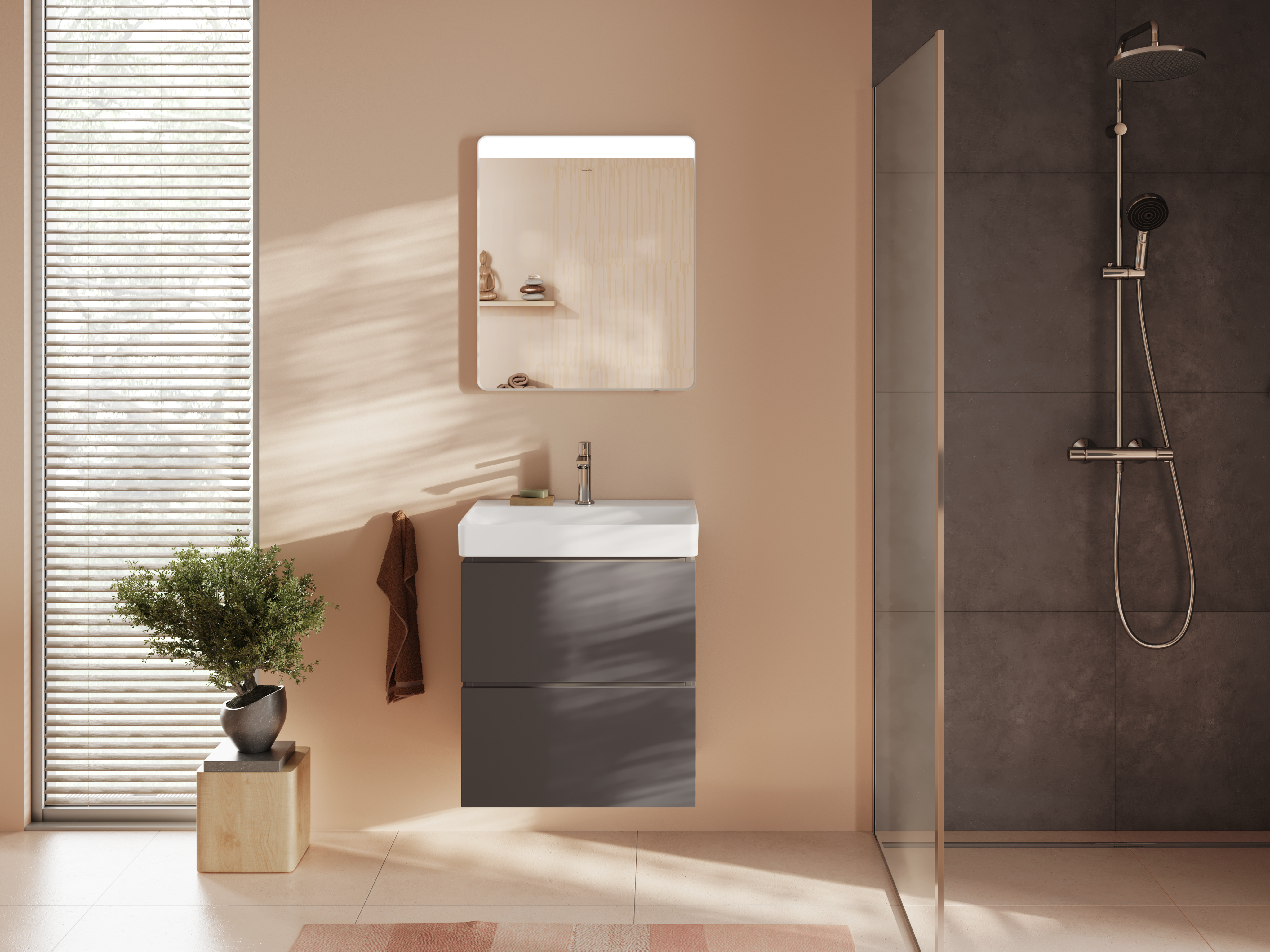 Close-up: Showerpipe 240 1jet EcoSmart with thermostat 2